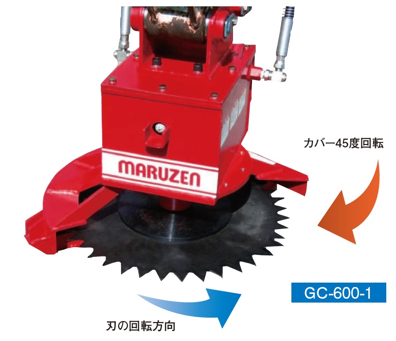 搭載型油圧草刈機　1軸1枚刃仕様　GC-600-1　丸善工業株式会社 